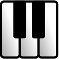 Title: Musical keyboard - Description: Five piano keyboard keys, from C to E natural.